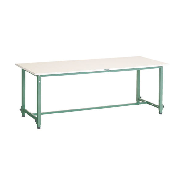 TRUSCO 軽荷重作業台高さ調節式(150kg)AEM型 1800X750XH650~950 基本タイプ グリーン色 AEM-1800（直送品）