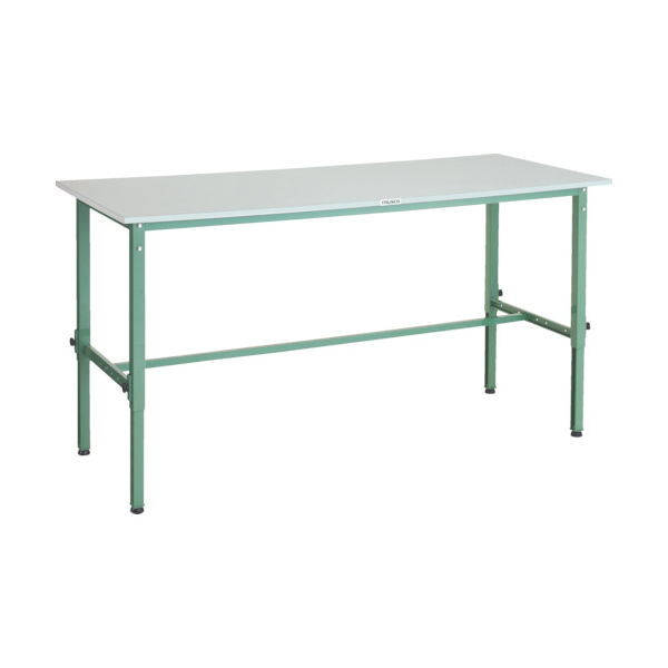 TRUSCO 軽荷重作業台高さ調節式(150kg)AEM型 1800X750XH650~950 基本タイプ グリーン色 RAEM-1800（直送品）