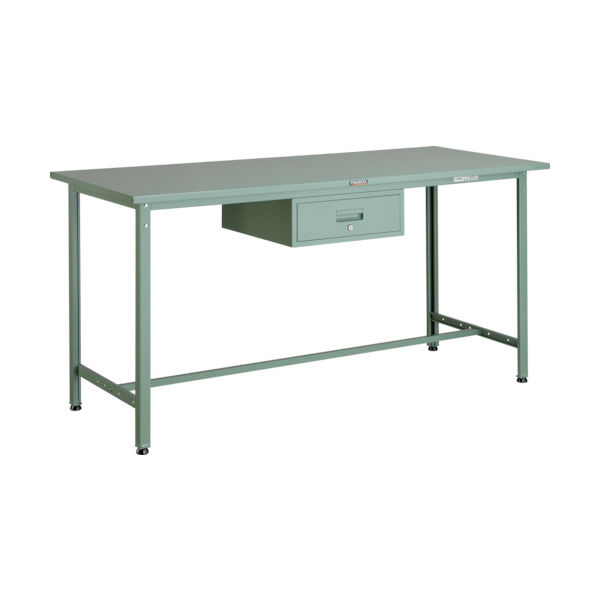TRUSCO 軽荷重立作業台(300kg)HAE型 1800X750XH900 1段引出付 グリーン色 HSAE-1800F1 1台（直送品）