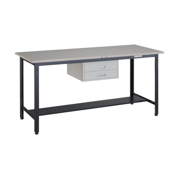 TRUSCO 中荷重立作業台(500kg)HAEW型 1800X900XH885 2段引出付 ダークグレー色 HAEWS-1890F2 1台（直送品）