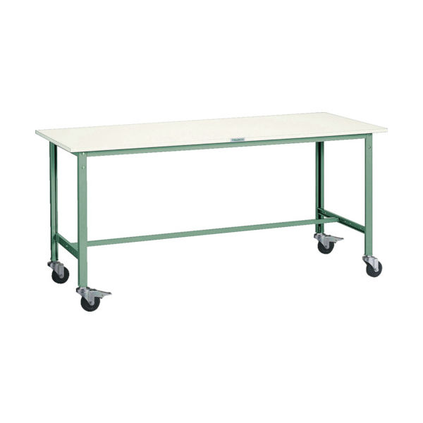 TRUSCO 軽荷重作業台(150kg)AE型 1800X900XH846 φ100キャスター付 グリーン色 AE-1809C100 1台（直送品）