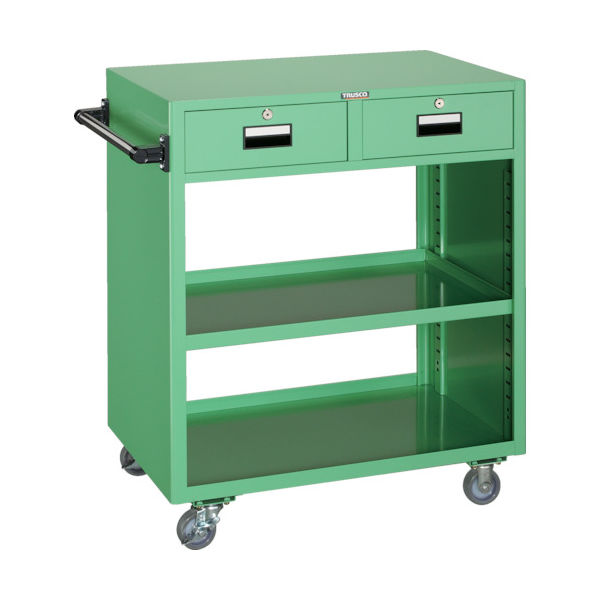 トラスコ中山 TRUSCO ツールワゴン 750X500XH880 引出付 ヤンググリーン NTS-402N-YG 1台 440-8314（直送品）