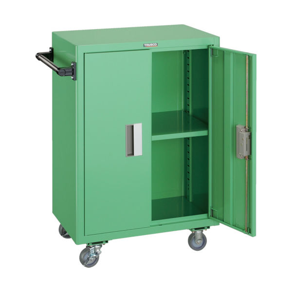 トラスコ中山 TRUSCO ツールワゴン 600X400XH880 扉付 ヤンググリーン NTS-501N-YG 1台 440-8373（直送品）