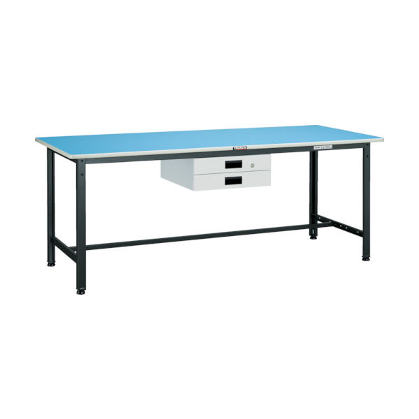 TRUSCO 軽荷重作業台(250kg)BE型 900X750XH740 薄型2段引出付 ダークグレー色 BE-0975UDK2 1台（直送品）