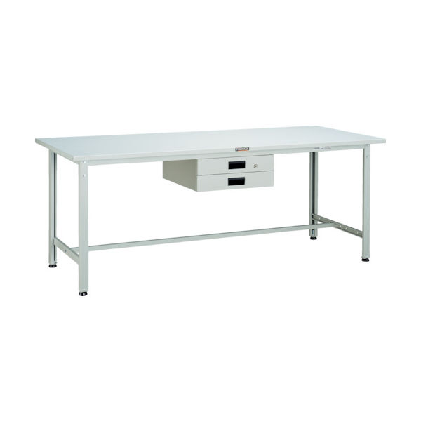 TRUSCO 軽荷重作業台(300kg)AE型 1800X900XH740 薄型2段引出付 ダークグレー色 SAE-1809UDK2 DG（直送品）