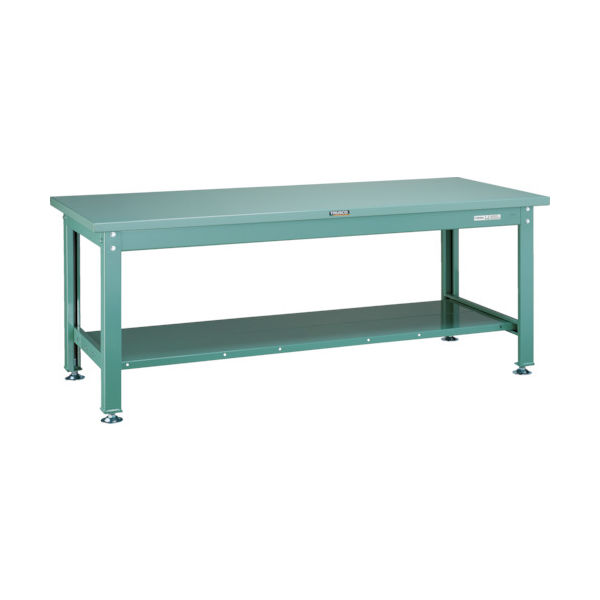 TRUSCO 中荷重作業台(2000kg)DW型 1200X750XH740 全面下棚付 グリーン色 SDW-1200LT 1台（直送品）