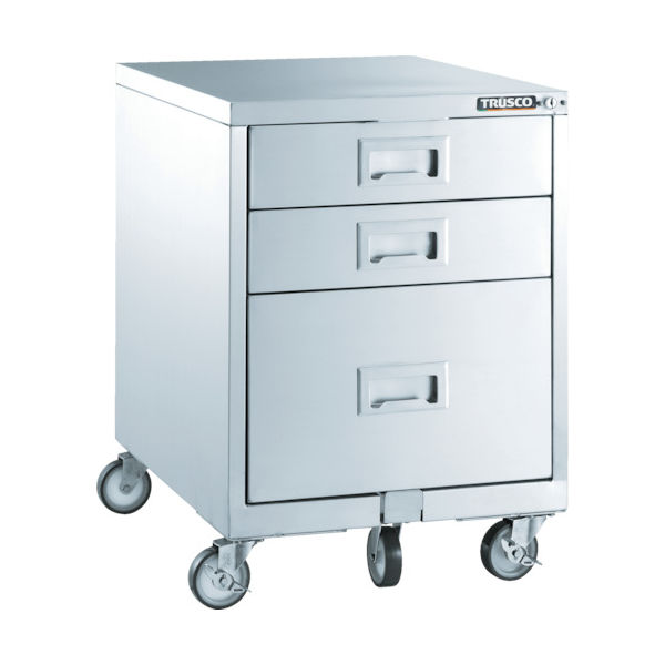 トラスコ中山 TRUSCO SUS304 3段ワゴン 445X570XH630 SW-B 1台 458-9530（直送品）