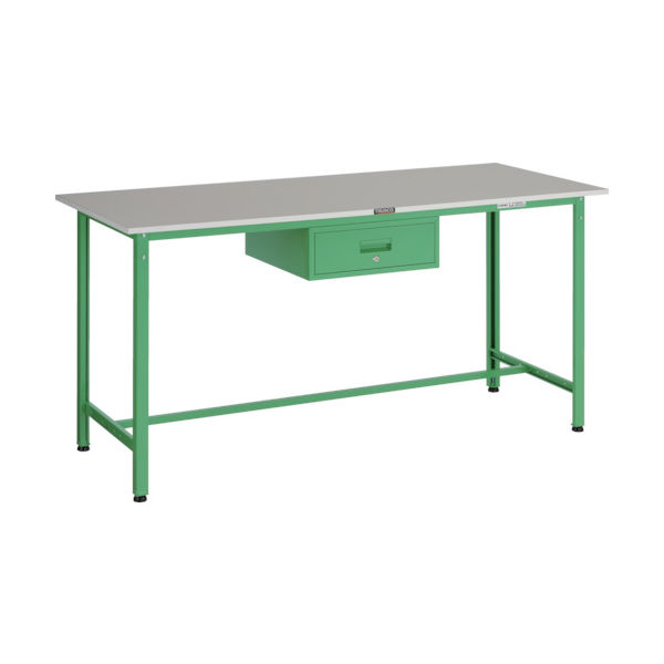 TRUSCO 軽荷重立作業台(300kg)HAE型 1800X750XH900 1段引出付 ヤンググリーン色 HRAE-1800F1 YG（直送品）