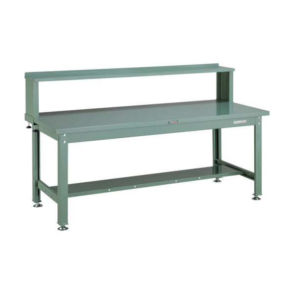 TRUSCO 中荷重作業台(2000kg)DW型 1800X750XH1044(全高) 上棚付 グリーン色 SDW-1800YURB 1台（直送品）