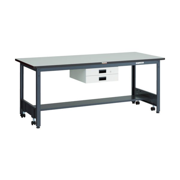 TRUSCO 中荷重作業台(500kg)CFW型 1800X750XH740 薄型2段引出付 ダークグレー色 CFWP-1875UDK2（直送品）