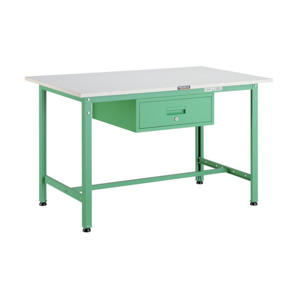 TRUSCO 軽荷重作業台(300kg)AE型 900X600XH740 1段引出付 ヤンググリーン色 AE-0960F1 YG 1台（直送品）