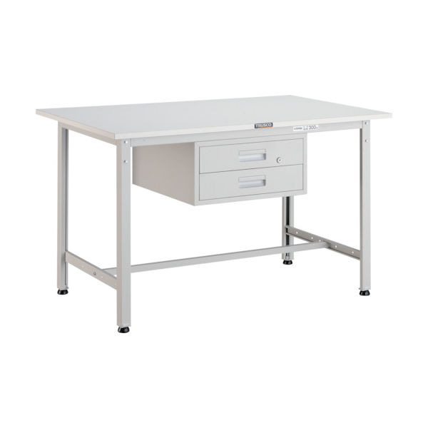 トラスコ中山 TRUSCO 軽荷重作業台(300kg)AE型 900X600XH740 2段引出付 ホワイト色 AE-0960F2 W 1台（直送品）
