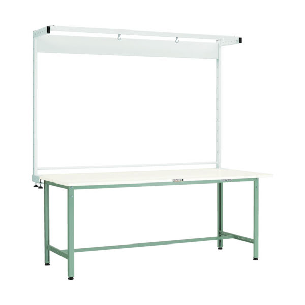TRUSCO 軽荷重作業台(300kg)AE型 1800X750XH1948(全高) ツールハンガー付 グリーン色 AE-1800THN（直送品）