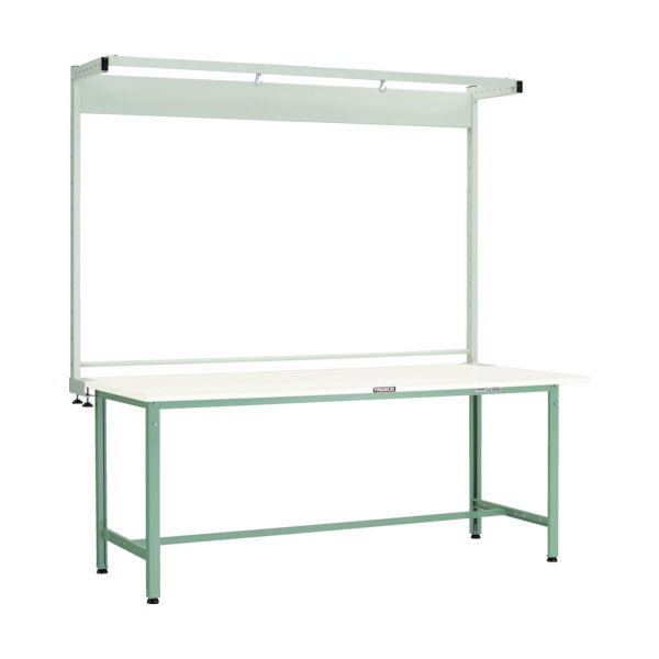 TRUSCO 軽荷重作業台(300kg)AE型 1800X900XH1948(全高) ツールハンガー付 グリーン色 AE-1809THN（直送品）