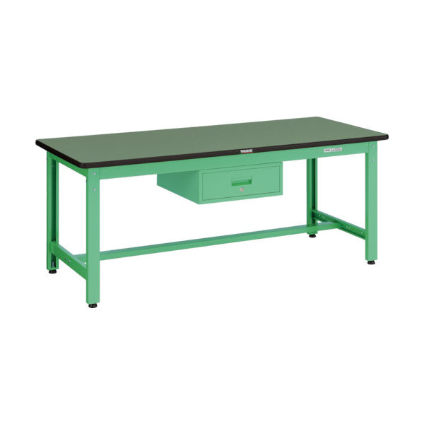 TRUSCO 中荷重作業台(800kg)GW型 1800X900XH740 1段引出付 ヤンググリーン色 GWP-1890F1 YG 1台（直送品）