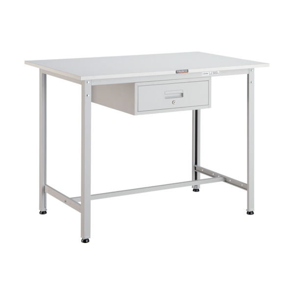 TRUSCO 軽荷重立作業台(300kg)HAE型 900X600XH900 1段引出付 ホワイト色 HAE-0960F1 W 1台（直送品）