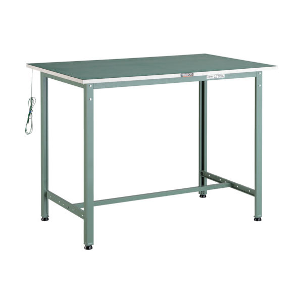 TRUSCO 軽荷重立作業台(300kg)HAE型 1200X600XH902 帯電防止マット張り グリーン色 HAE-1260D 1台（直送品）