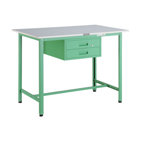 TRUSCO 軽荷重立作業台(300kg)HAE型 900X600XH900 2段引出付 ヤンググリーン色 HRAE-0960F2 YG（直送品）