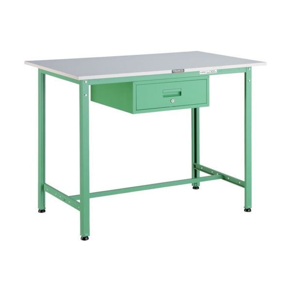 TRUSCO 軽荷重立作業台(300kg)HAE型 900X600XH900 1段引出付 ヤンググリーン色 HRAE-0960F1 YG（直送品）