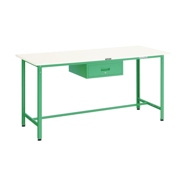 TRUSCO 軽荷重立作業台(300kg)HAE型 1800X750XH900 1段引出付 ヤンググリーン色 HAE-1800F1 YG（直送品）