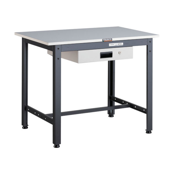 TRUSCO 軽荷重作業台(400kg)LEW型 900X600XH740 薄型1段引出付 ダークグレー色 LEWR-0960UDK1 1台（直送品）