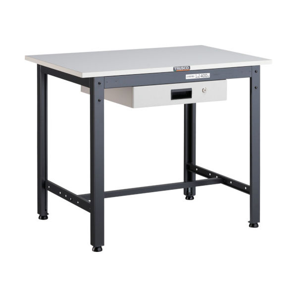 TRUSCO 軽荷重作業台(400kg)LEW型 900X600XH740 薄型1段引出付 ダークグレー色 LEWP-0960UDK1 1台（直送品）