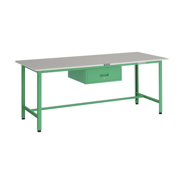 TRUSCO 軽荷重作業台(300kg)AE型 1800X750XH740 1段引出付 ヤンググリーン色 RAE-1800F1 YG 1台（直送品）