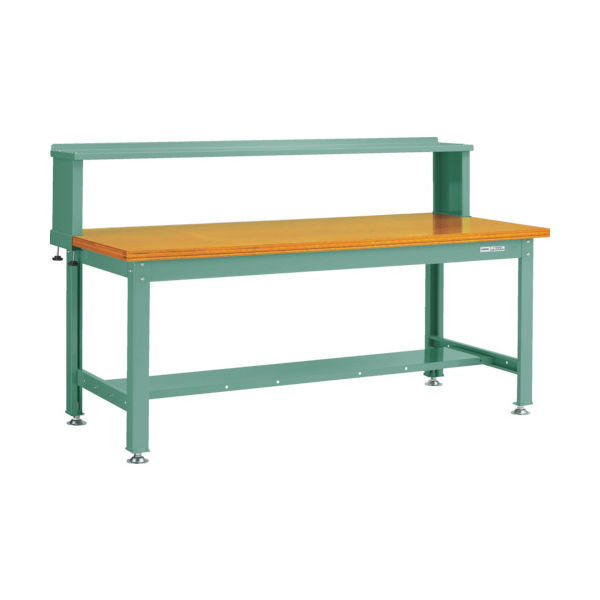 TRUSCO 中荷重作業台(2000kg)DW型 1800X900XH1044(全高) 上棚付 グリーン色 RDW-1809YURB 1台（直送品）