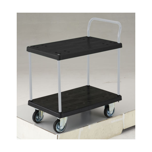 トラスコ中山 TRUSCO 導電性グランカート(樹脂) 2段片袖 800×535 均等荷重300kg TP-D804 1台 489-3379（直送品）