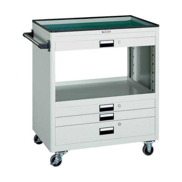 トラスコ中山 TRUSCO ツールワゴン 750X500 浅3深1引出付 ホワイト NTS-731-W 1台 484-6907（直送品）