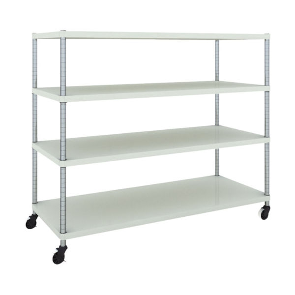 TRUSCO スチールラック フェニックスラック 1500X600 4段 U車輪付 W色 抗菌粉体塗装 PER-4564-U125-W（直送品）