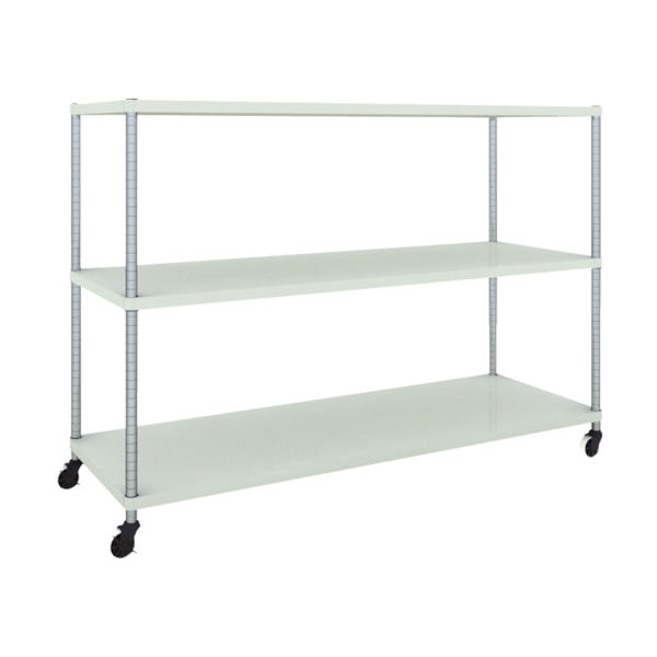 TRUSCO フェニックスラック 1800X600 3段 U車輪付 W色 抗菌粉体塗装 PER-4663-U125-W 1台(1個)（直送品）