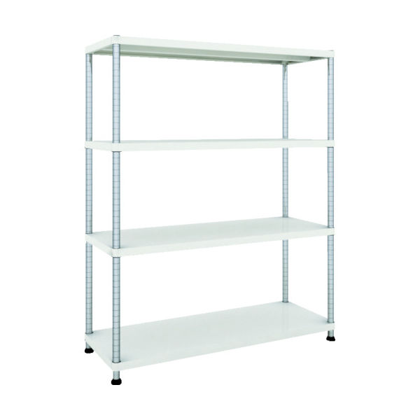 TRUSCO スチールラック フェニックスラック 1200X450 4段 W色 抗菌粉体塗装 PER-5444-W 1台(1個)（直送品）