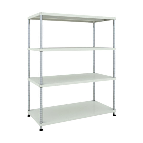 TRUSCO スチールラック フェニックスラック 1200X600 4段 W色 抗菌粉体塗装 PER-5464-W 1台(1個)（直送品）