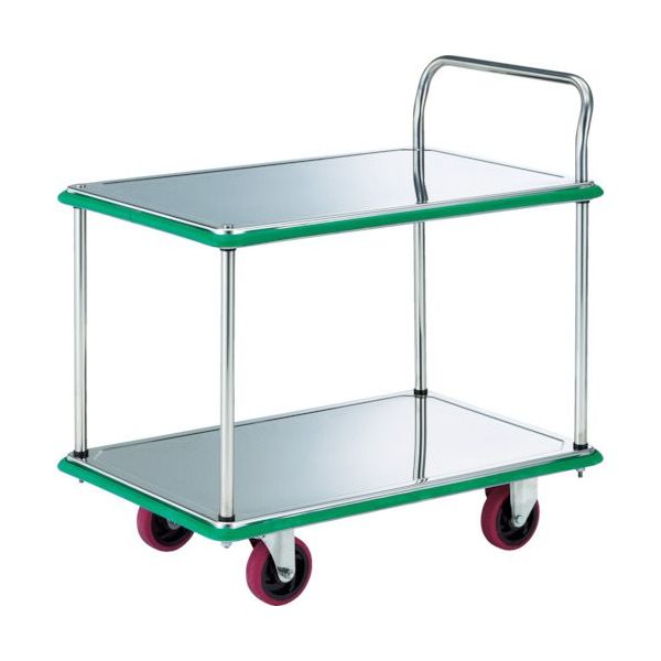 トラスコ中山 TRUSCO オールSUS製運搬車 片袖2段型 915X615 省音ウレタン車 SUS-304NU 1台 485-4772（直送品）