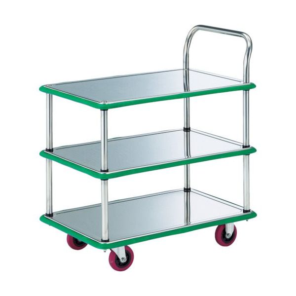 トラスコ中山 TRUSCO オールSUS製運搬車 片袖3段型 915×615 省音ウレタン車 SUS-308NU 1台 485-4781（直送品）