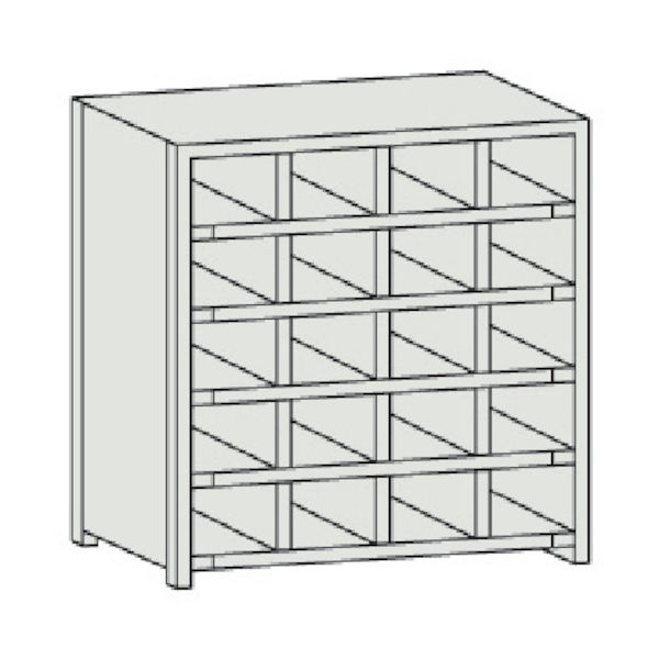 トラスコ中山 TRUSCO スチール製区分棚 KB型 コボレ止め付 W875×D250×H925 4列5段 KB-4053 1台(1個)（直送品）