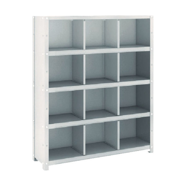 トラスコ中山 TRUSCO スチール製区分棚 KC型 コボレ止めなし 889X264XH1052 3列4段 KC-3042 1台(1個)（直送品）