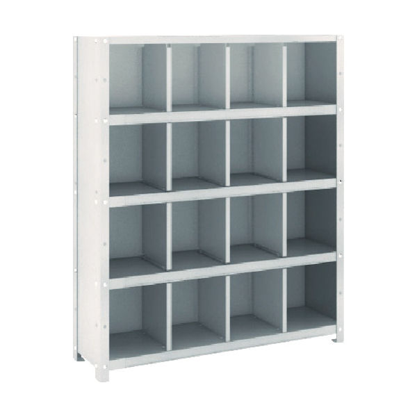 トラスコ中山 TRUSCO スチール製区分棚 KC型 コボレ止めなし 889X264XH1052 4列4段 KC-4042 1台(1個)（直送品）