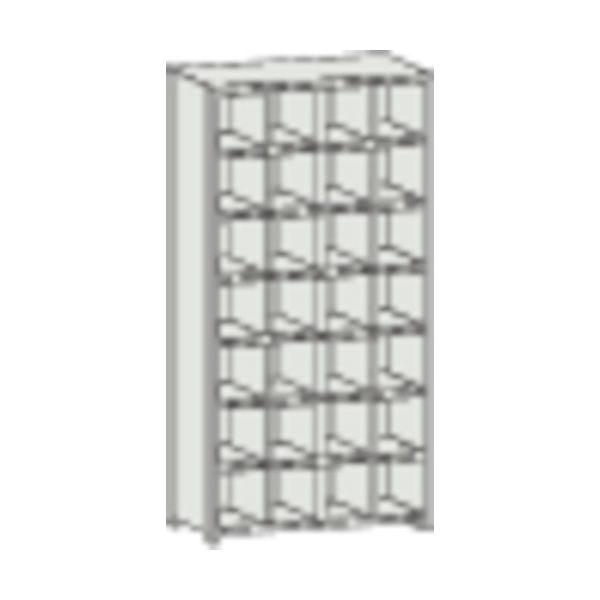 トラスコ中山 TRUSCO スチール製区分棚 KC型 コボレ止めなし 889X264XH1802 4列7段 KC-4070 1台(1個)（直送品）