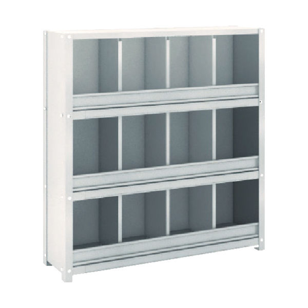 トラスコ中山 TRUSCO スチール製区分棚 KCーM型 前当り付 875X250XH925 4列3段 KC-4033M 1台(1個)（直送品）