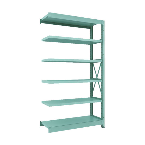 トラスコ中山 TRUSCO 中量ボルト式棚 R3型 W1200×D450×H2100 6段 連結 R3-7456B 1台(1個)（直送品）