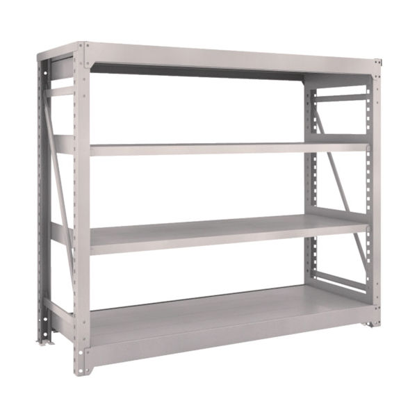 TRUSCO スチールラック M10型重量棚 1800X620XH1500 4段 単体 ネオグレー M10-5664 NG 1台(1個)（直送品）