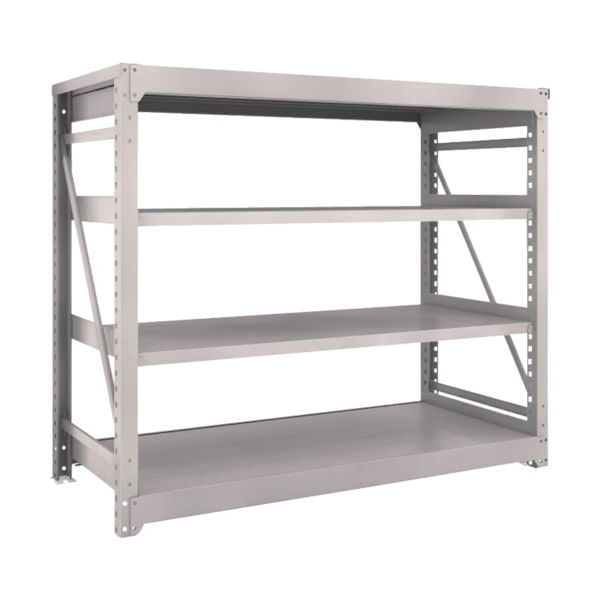TRUSCO スチールラック M10型重量棚 1800X760XH1500 4段 単体 ネオグレー M10-5674 NG 1台(1個)（直送品）
