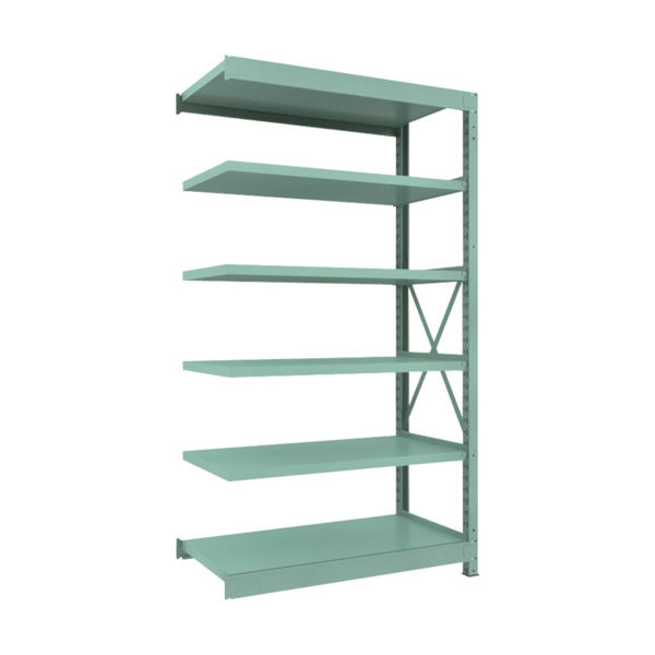 トラスコ中山 TRUSCO 中量ボルト式棚 R3型 W1200×D600×H2100 6段 連結 R3-7466B 1台(1個)（直送品）