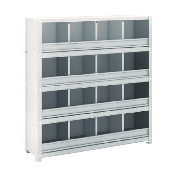 トラスコ中山 TRUSCO スチール製区分棚 KCーM型 前当り付 875X250XH925 4列4段 KC-4043M 1台(1個)（直送品）