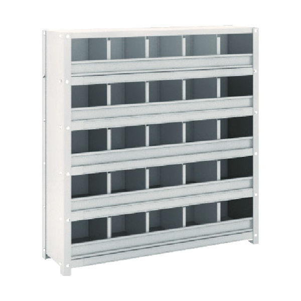 トラスコ中山 TRUSCO スチール製区分棚 KCーM型 前当り付 875X250XH925 5列5段 KC-5053M 1台(1個)（直送品）