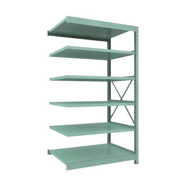 トラスコ中山 TRUSCO 中量ボルト式棚 R3型 W1200×D870×H2100 6段 連結 R3-7496B 1台(1個)（直送品）