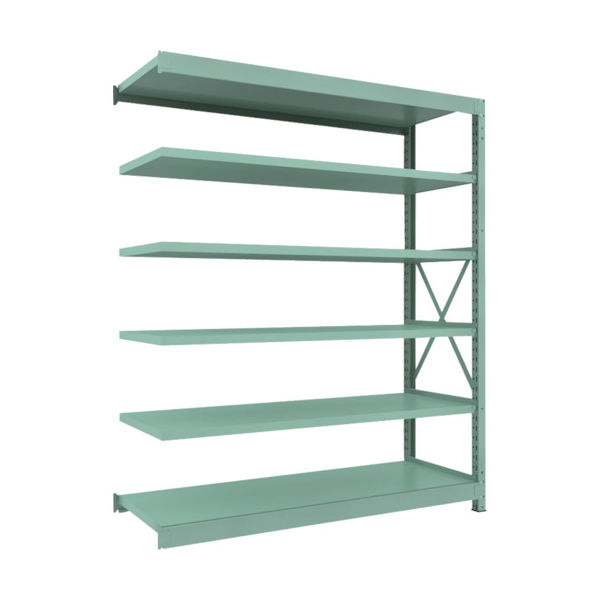 トラスコ中山 TRUSCO 中量ボルト式棚 R3型 W1800×D600×H2100 6段 連結 R3-7666B 1台(1個)（直送品）