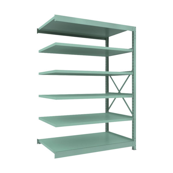 トラスコ中山 TRUSCO 中量ボルト式棚 R3型 W1500×D870×H2100 6段 連結 R3-7596B 1台(1個)（直送品）